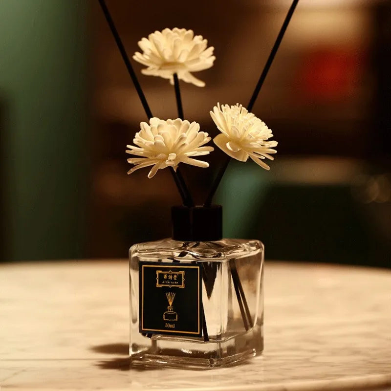 Square Bottle Floral Fragrance Natural Plant Essential Oil Aromatherapy Deodorization Living Room Comfortable Home Aromatherapy